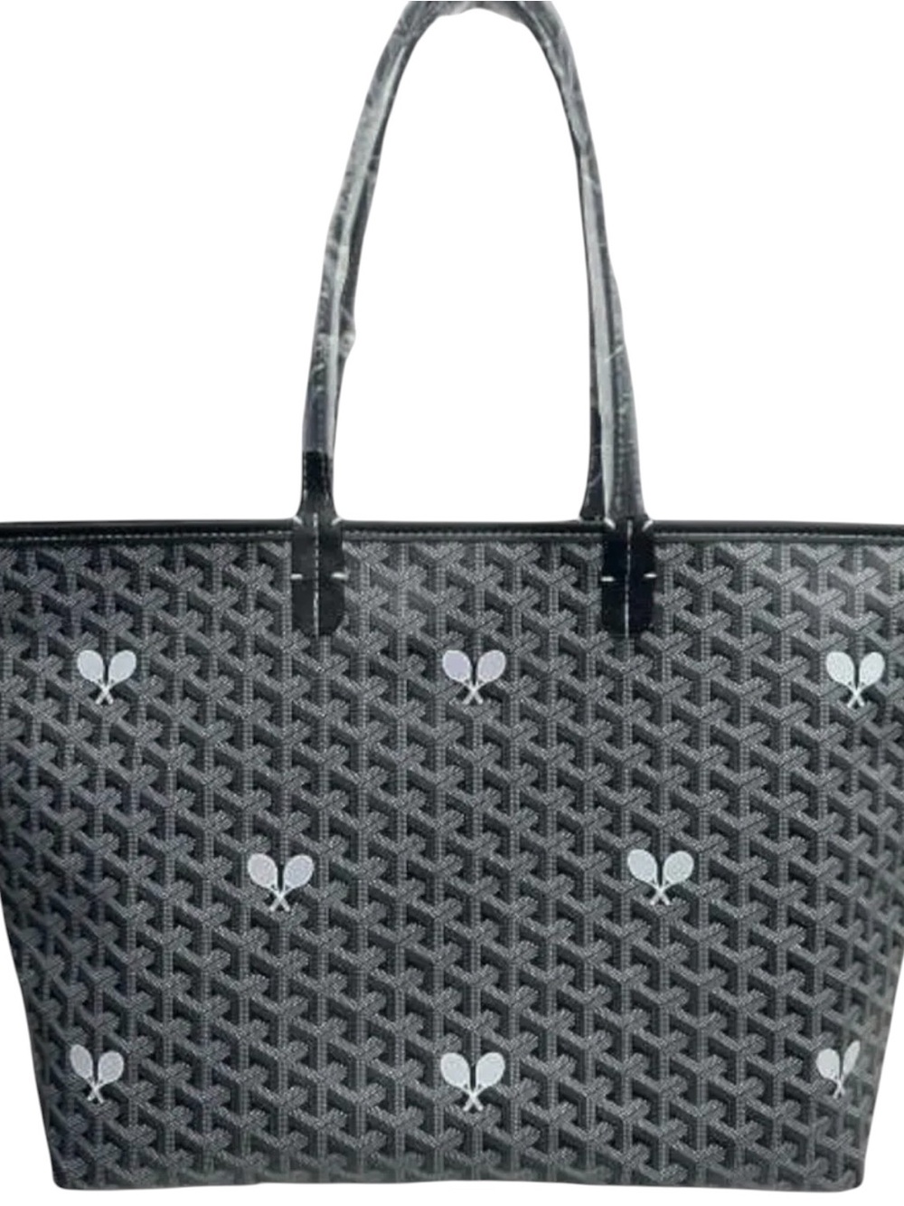 Runway Athletics Tennis Tote Bag – Black Whimsy Large Hemp Canvas Tote, NWT